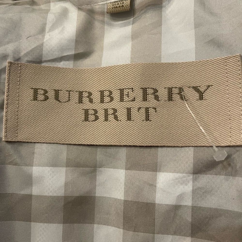 Burberry Plaid Trench Coat/ Raincoat - Beige and Gray NWOT - Picture 4 of 7